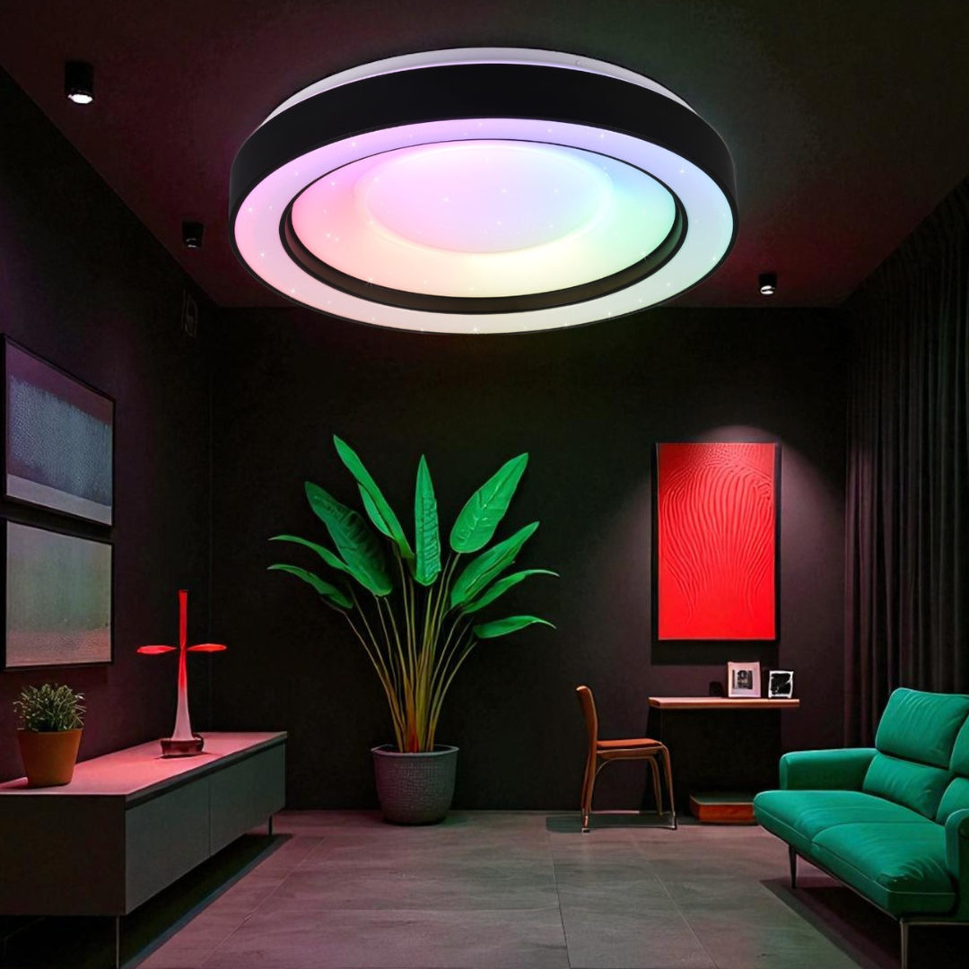 Lustra LED ARCO Black RGB-CCT Echivalent 200W Telecomanda