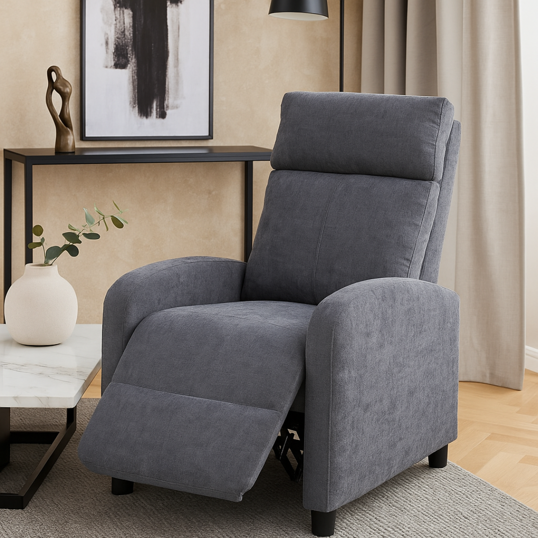 Fotoliu Recliner Stofa Gri Inchis