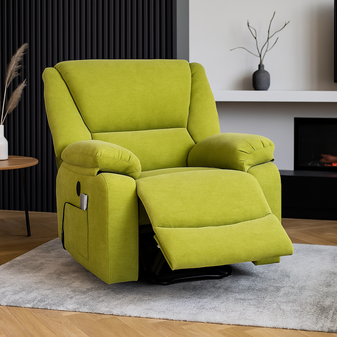 Fotoliu cu Masaj si Incalzire, Recliner Electric, Verde