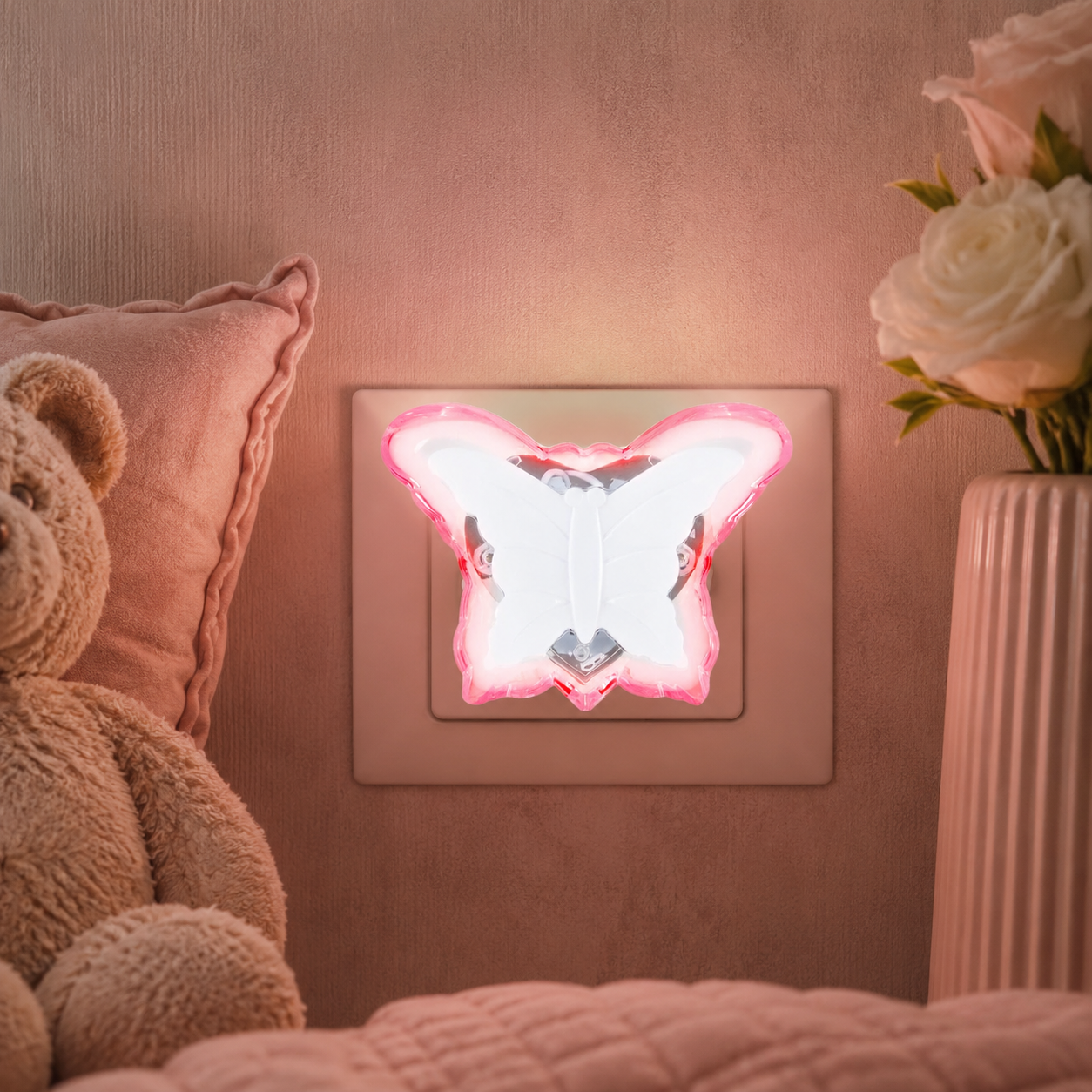 Lampa de veghe LED BUTTERFLY 0.3W Red