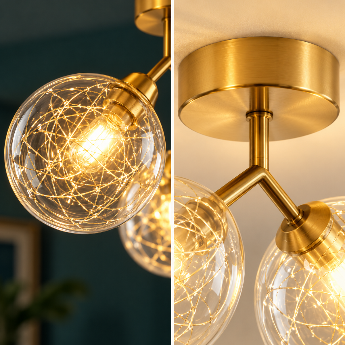 Lustra Abajur Mini Epoque Gold 2xG9
