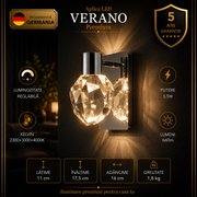 Aplica LED Premium VERANO Silver Crystal