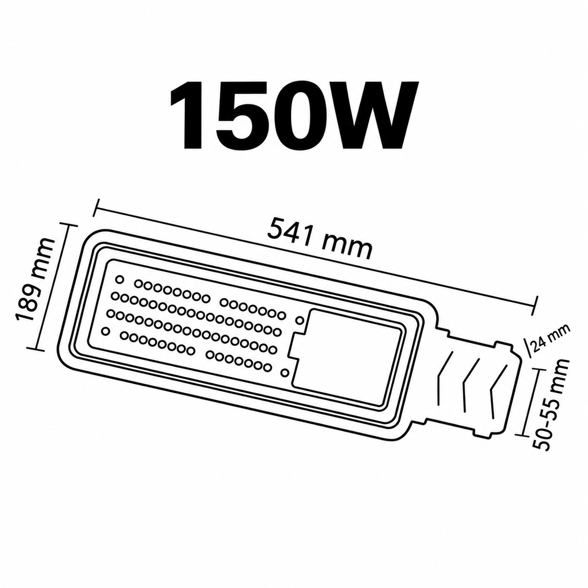 Lampa LED Iluminat Stradal Vegas Black 150W | 17600lm | 6400K | IP65