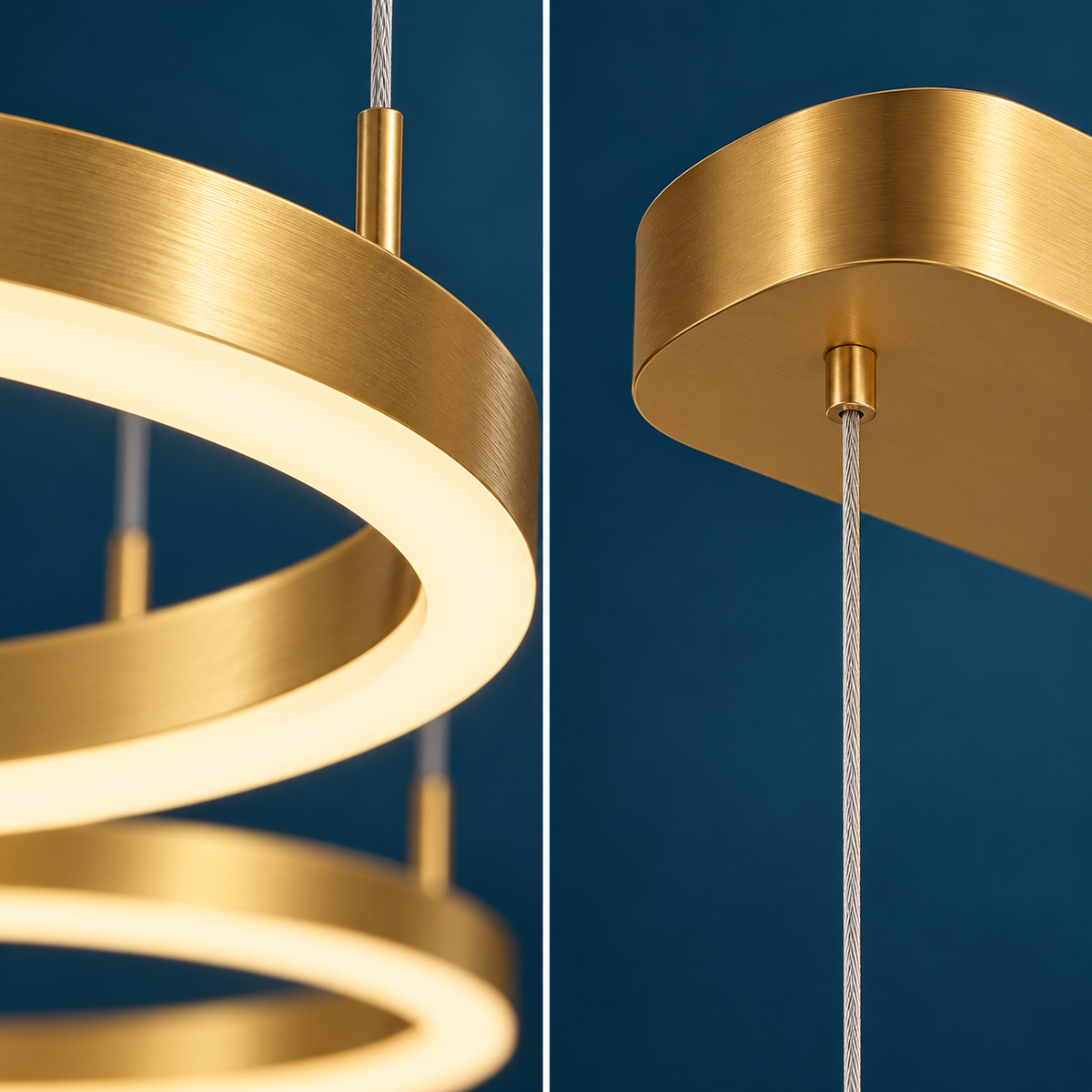 Lustra LED 150W CASSANDRA Circle Gold 3 Segmente Echivalent 600W