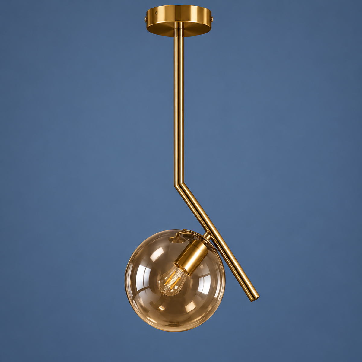 Lustra CRATO Gold Abajur Fumuriu 1xE14