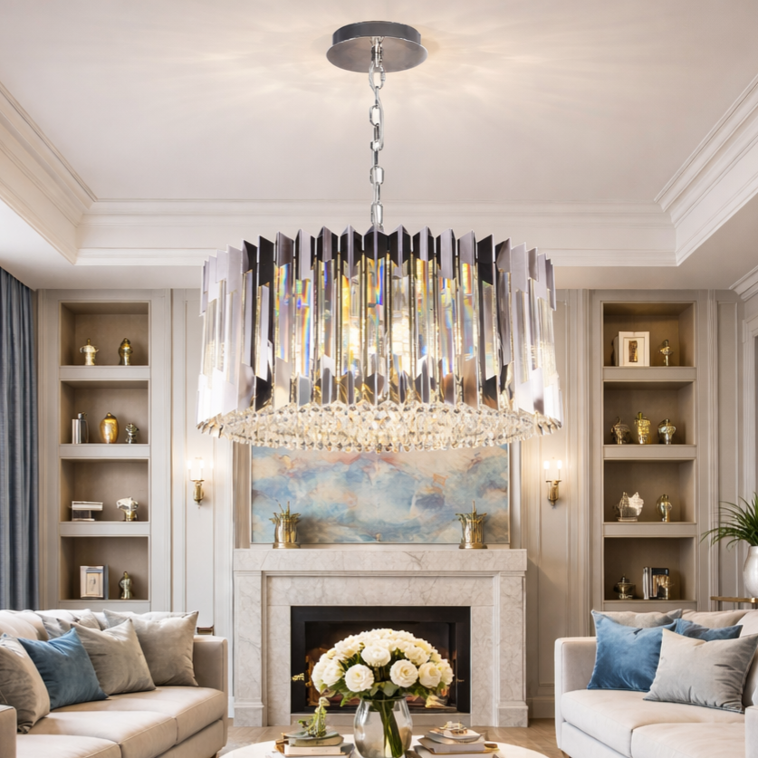 Candelabru Cristal Maxi RITZ Silver Premium ⌀54CM