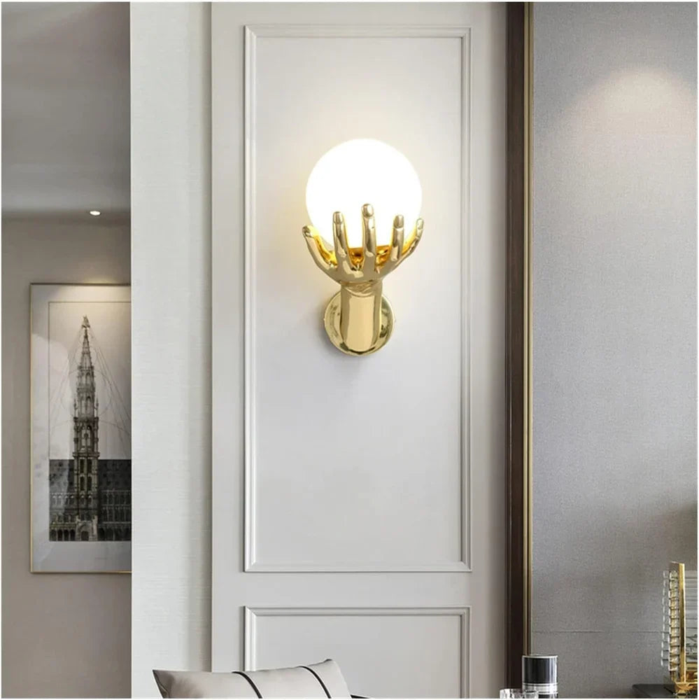 Aplica Luxury Golden Hand Wall Light Fixtures