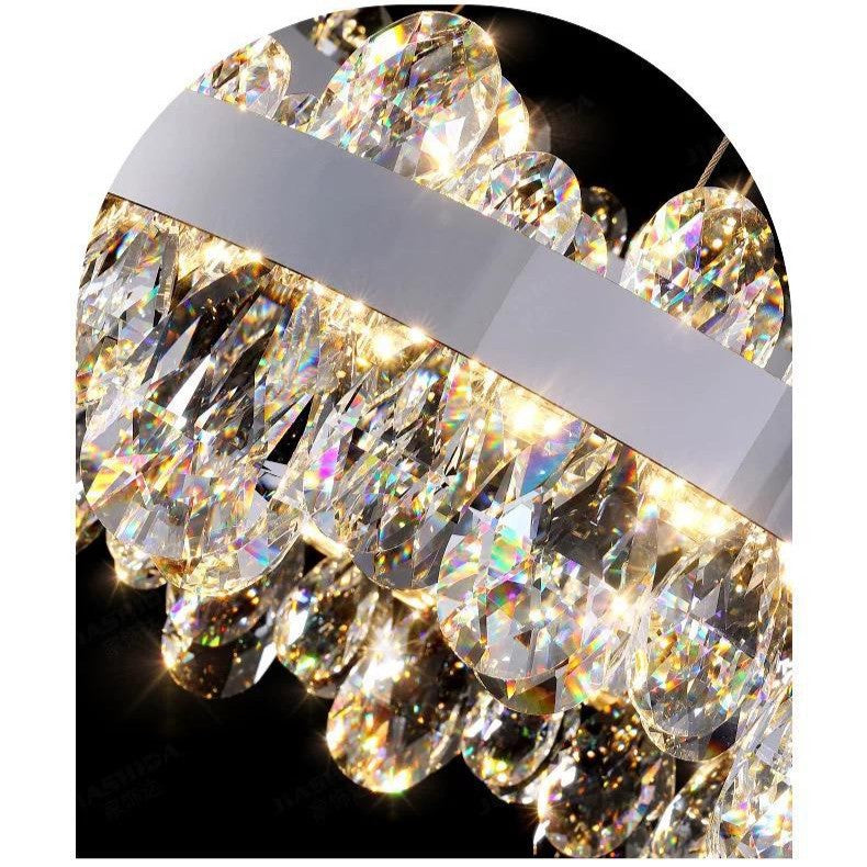 Lustra LED Suspendata Astralis Silver Cristal Telecomanda 40CM