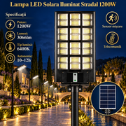 Lampa LED Solara Grand XL cu Senzor Miscare si Telecomanda 1200W | 6400K