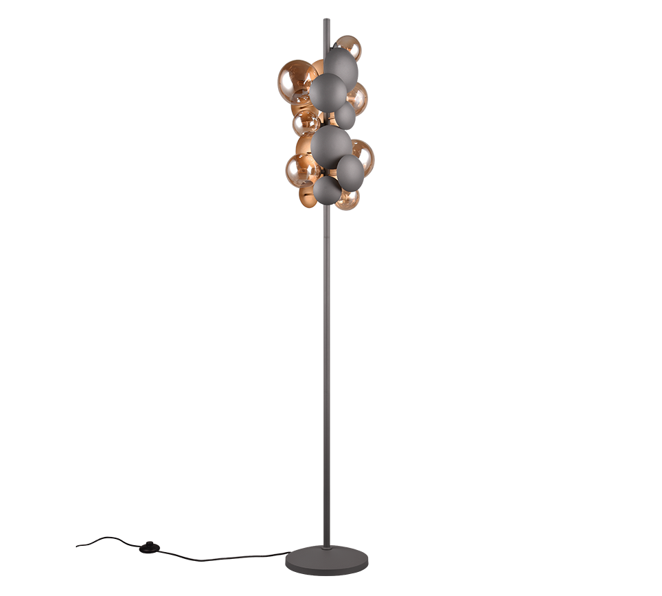 Lampadar Premium Bubble Gold & Grey 7xG9 | 155CM