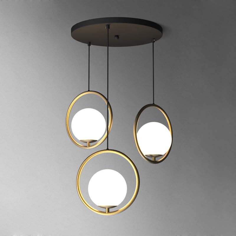 Lustra Abajur Mat Gold Full Moon 3xE27