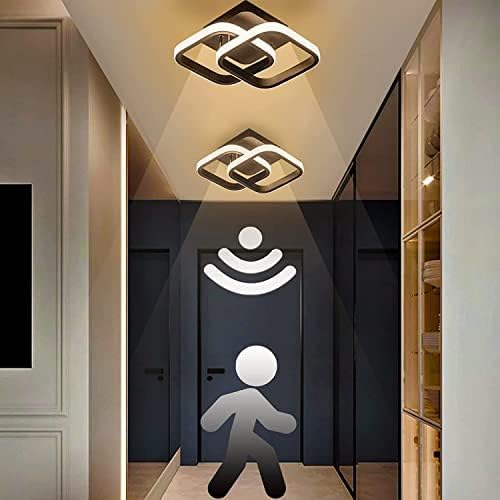 Lustra LED Double Square Black cu Senzor Miscare Echivalent 150W