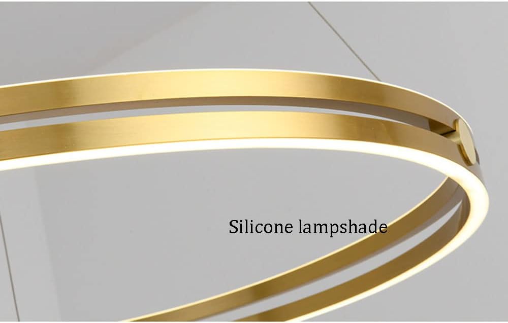 Lustra LED Mini Ring Gold Suspendata Echivalent 400W Telecomanda