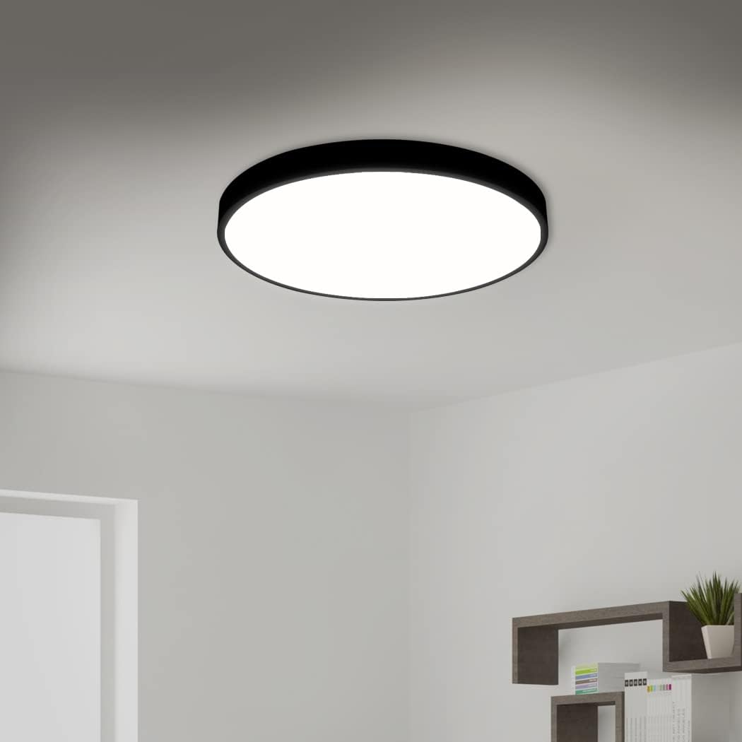 Plafoniera Led 40W Ultra-Thin Black Rotunda Echivalent 400W Led Ceiling Light