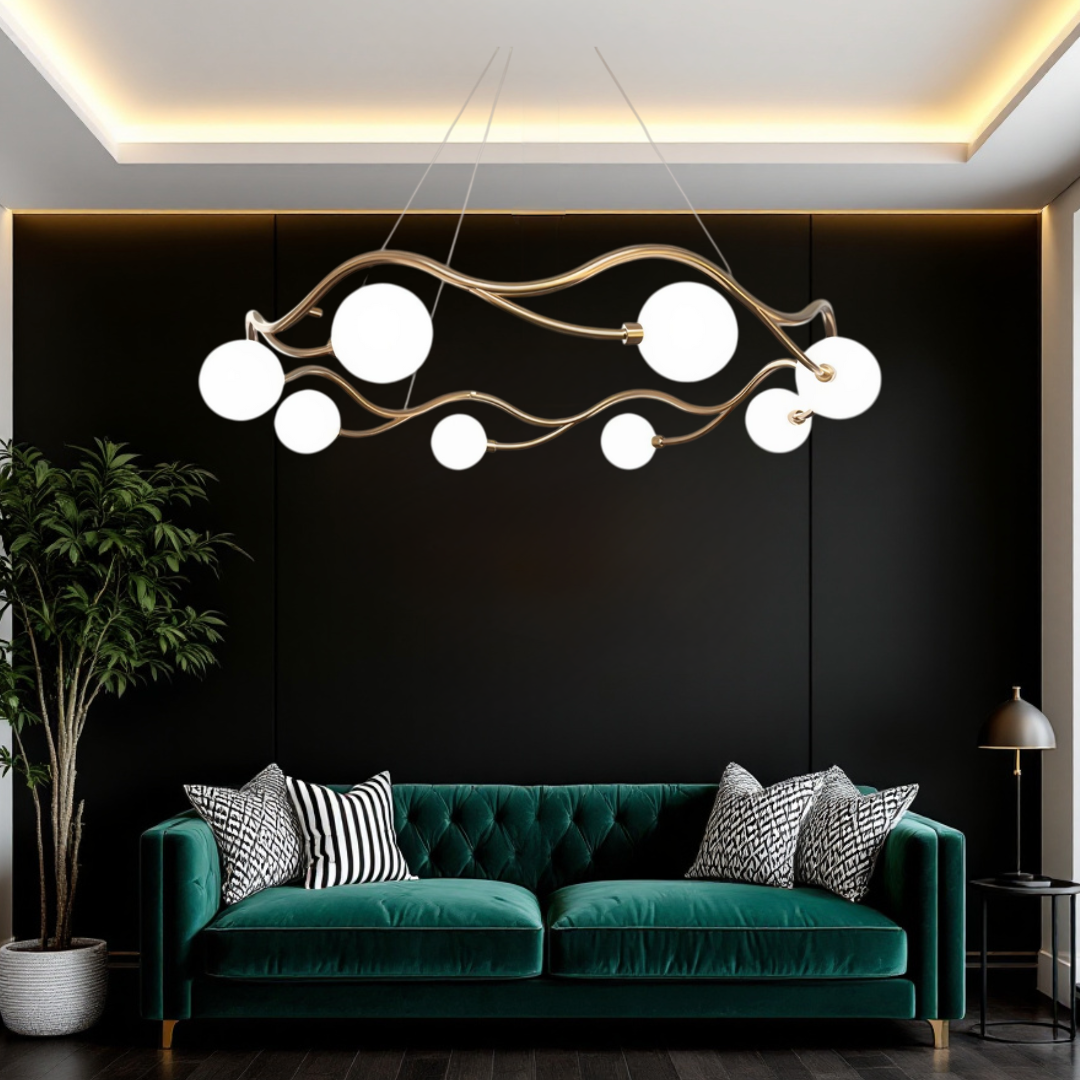 Lustra Abajur MAT GOLD Elven Ring 8xG9 60cm