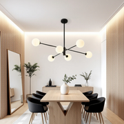 Lustra Abajur Mat Black ROD 6xE27