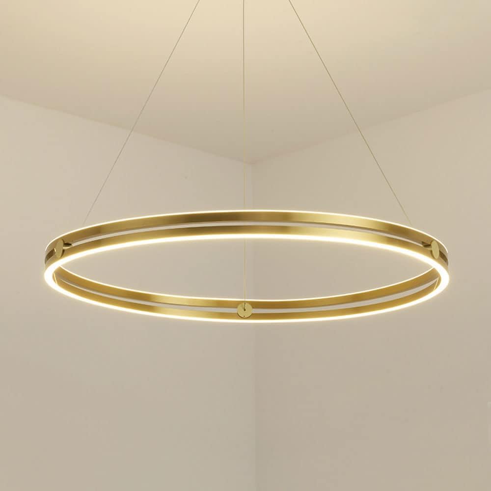 Lustra LED Maxi Ring Gold Suspendata Echivalent 800W Telecomanda
