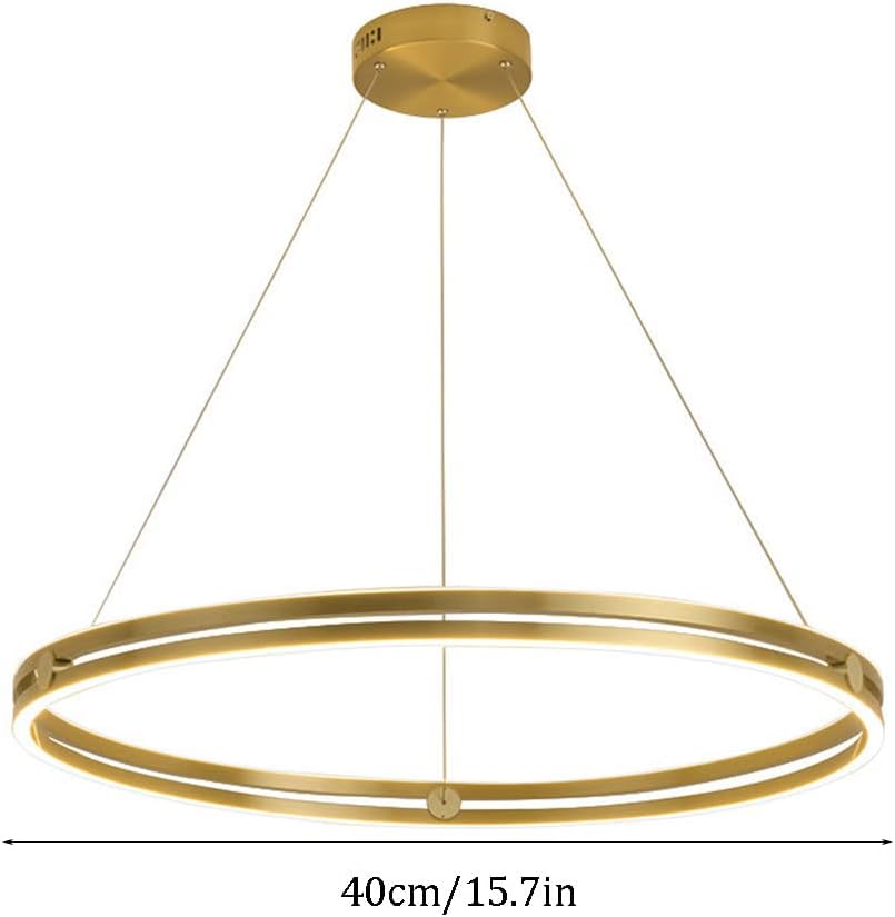 Lustra LED Mini Ring Gold Suspendata Echivalent 400W Telecomanda