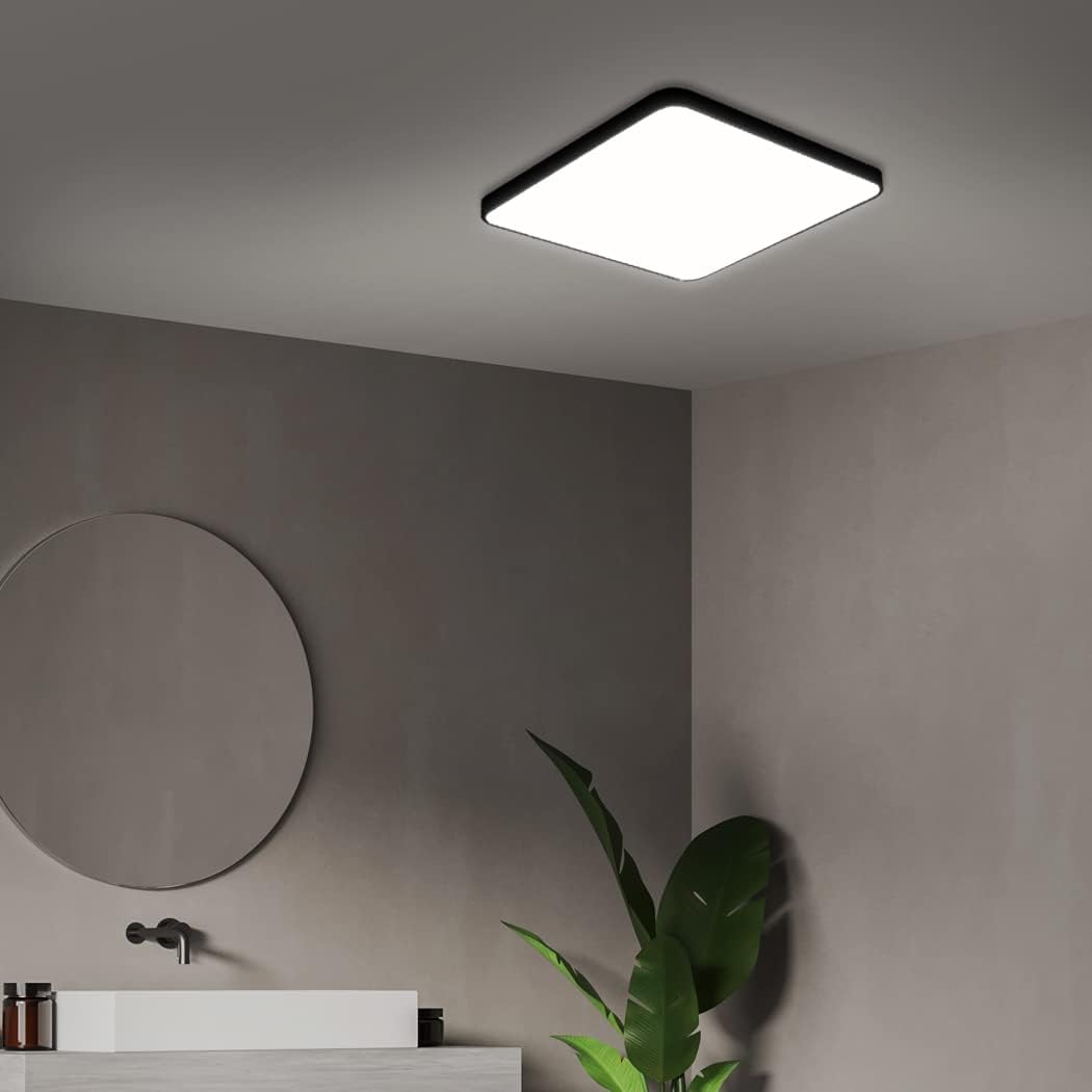 Plafoniera LED 40W ULTRA-THIN BLACK Patrata Echivalent 400W