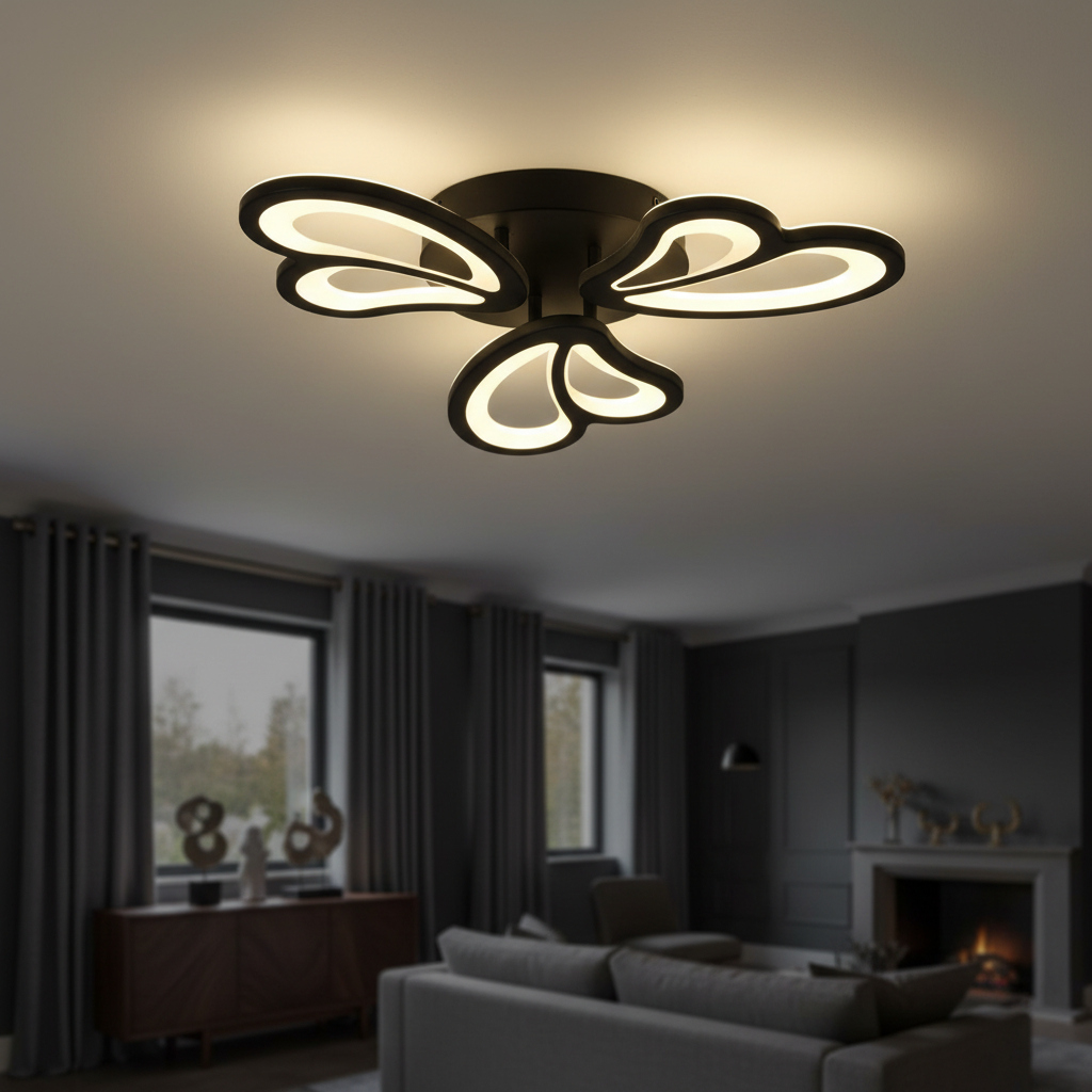 Lustra LED Aplicata Mini CLIO Black Echivalent 300W Telecomanda