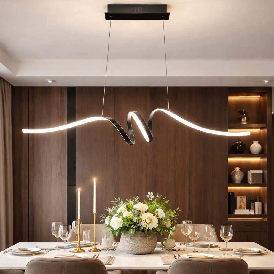 Lustra LED Suspendata Loop Black Premium Echivalent 200W