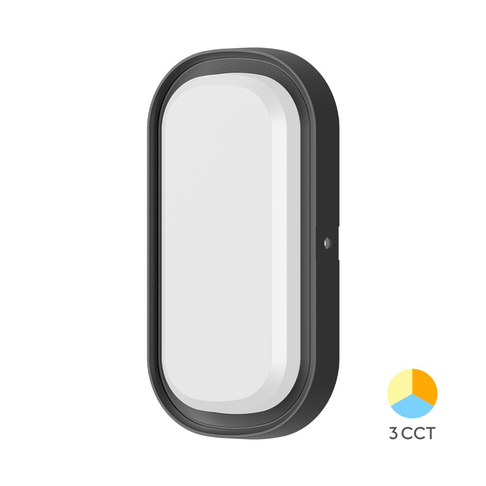 Aplica LED Exterior Elpy Black 12W | 1320lm | IP65 | 3 Tipuri de Lumina