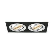 Carcasa Spot Incastrabil Patrat Negru 2xGU5.3