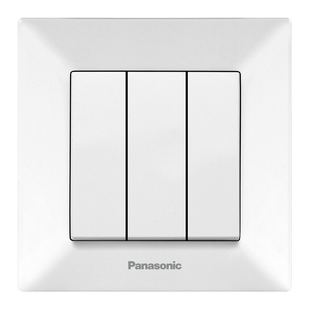 Comutator Triplu Simplu Alb Monobloc Panasonic Arkedia