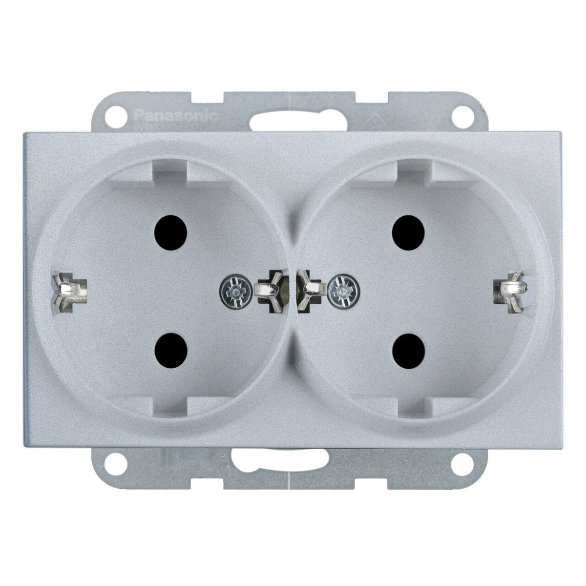 Mecanism Priza Schuko Dubla Argintiu Monobloc Panasonic Karre Plus