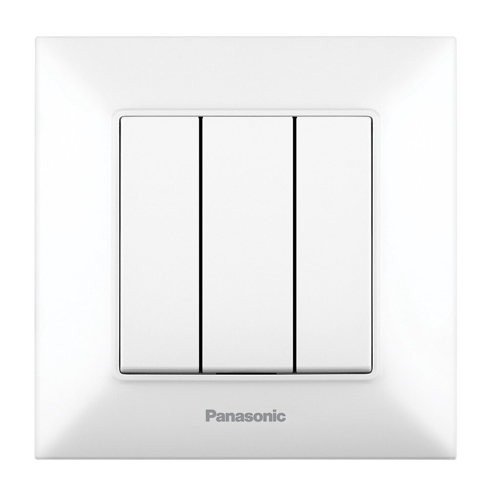 Comutator Triplu Simplu Alb Monobloc Panasonic Arkedia Slim