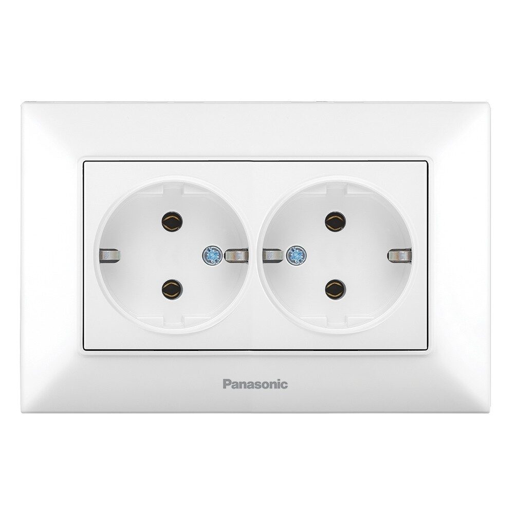 Priza Schuko Dubla Alba Monobloc Panasonic Arkedia Slim