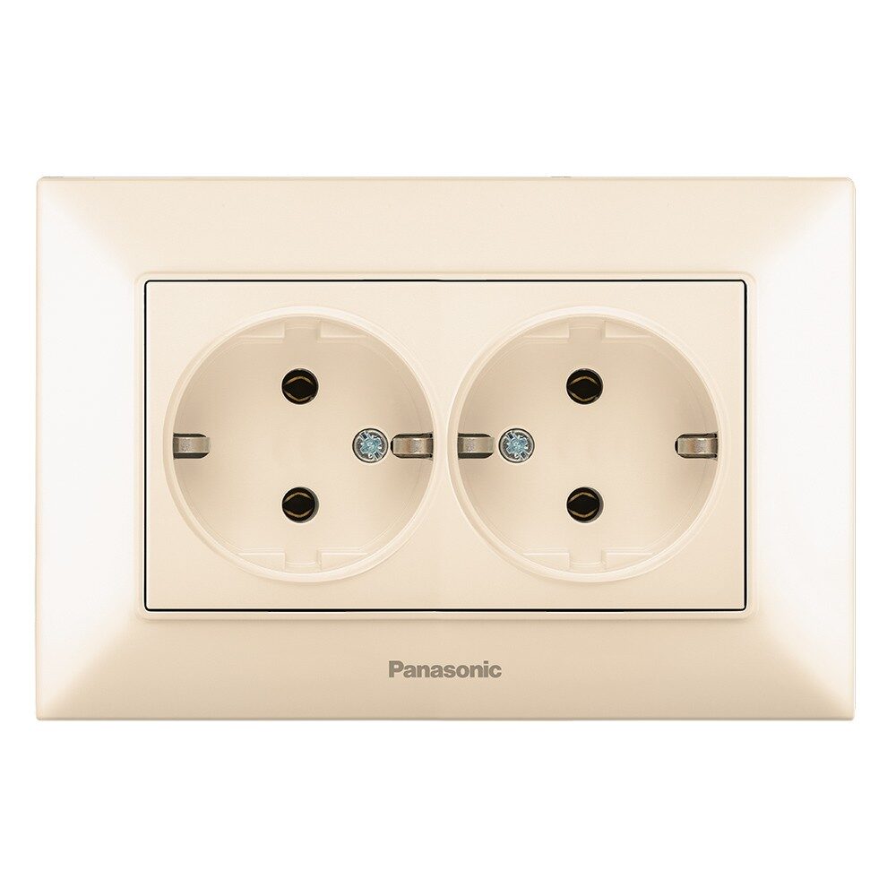 Priza Schuko Dubla Alba Monobloc Panasonic Arkedia Slim