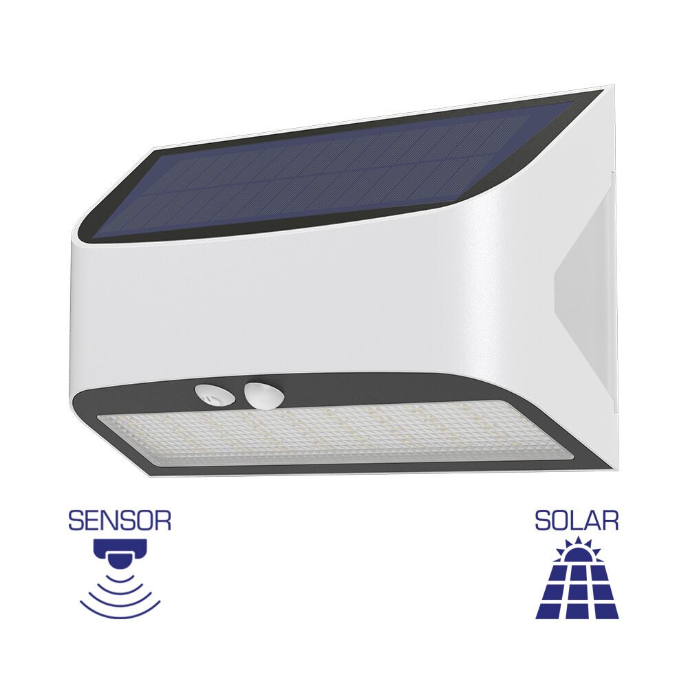 Aplica Solara LED Exterior 6W LITEVAULT SENZOR W1B Alba