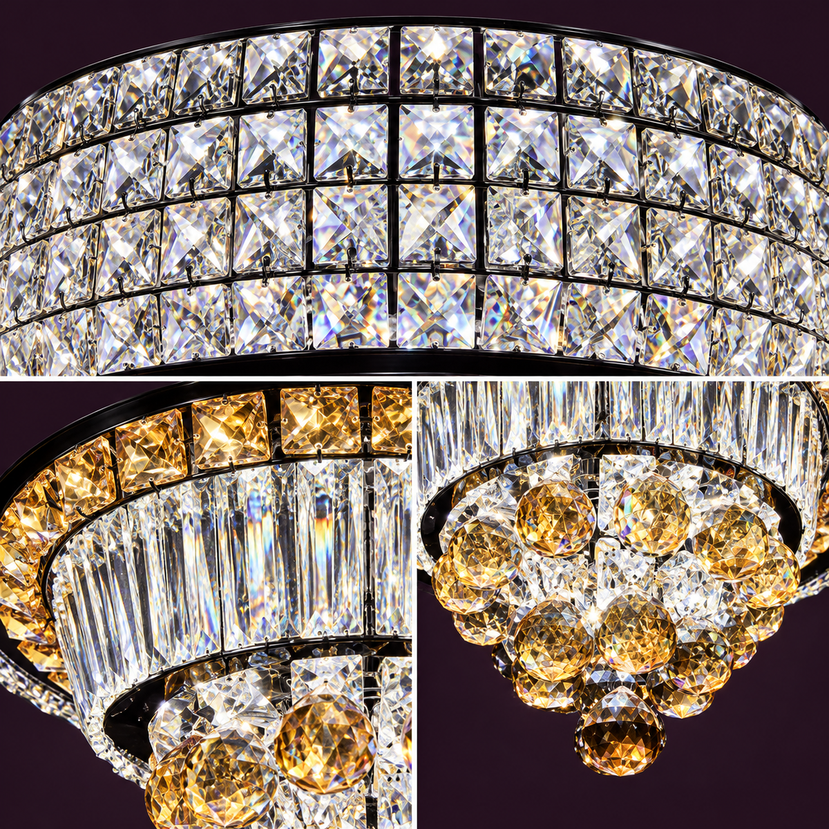 Lustra LED Cristal Aplicata Noble Glow Telecomanda Echivalent 800W