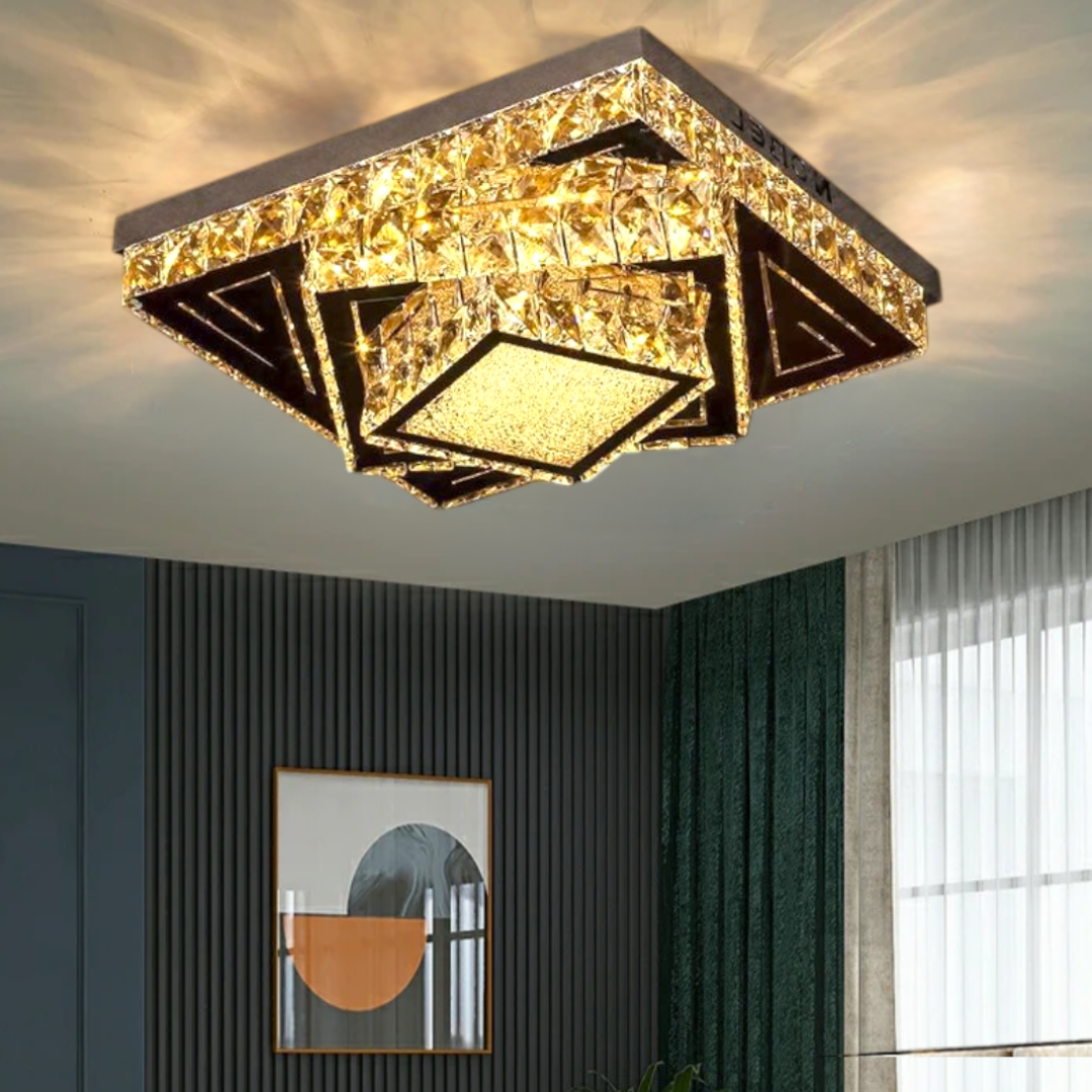 Lustra LED Cristal Aplicata Royal Prism Telecomanda Echivalent 500W