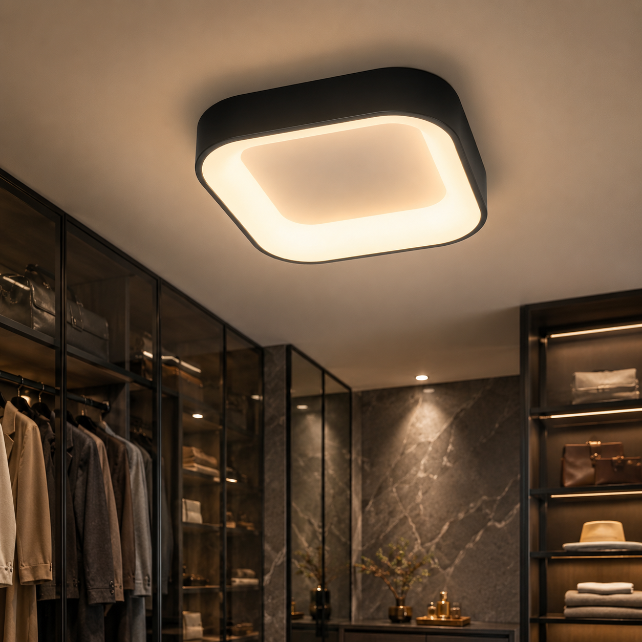 Plafonieră LED Astro Patrata Black 50x50CM Echivalent 150W