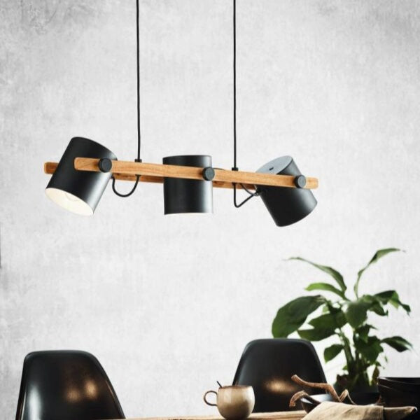 Lustra Suspendata HORNWOOD Black 110CM