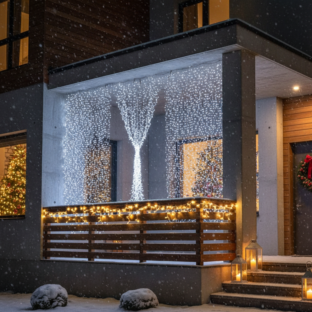 Instalatie LED Perdea Everwhite 2.5x3m Lumina Alba 720 LED-uri IP44