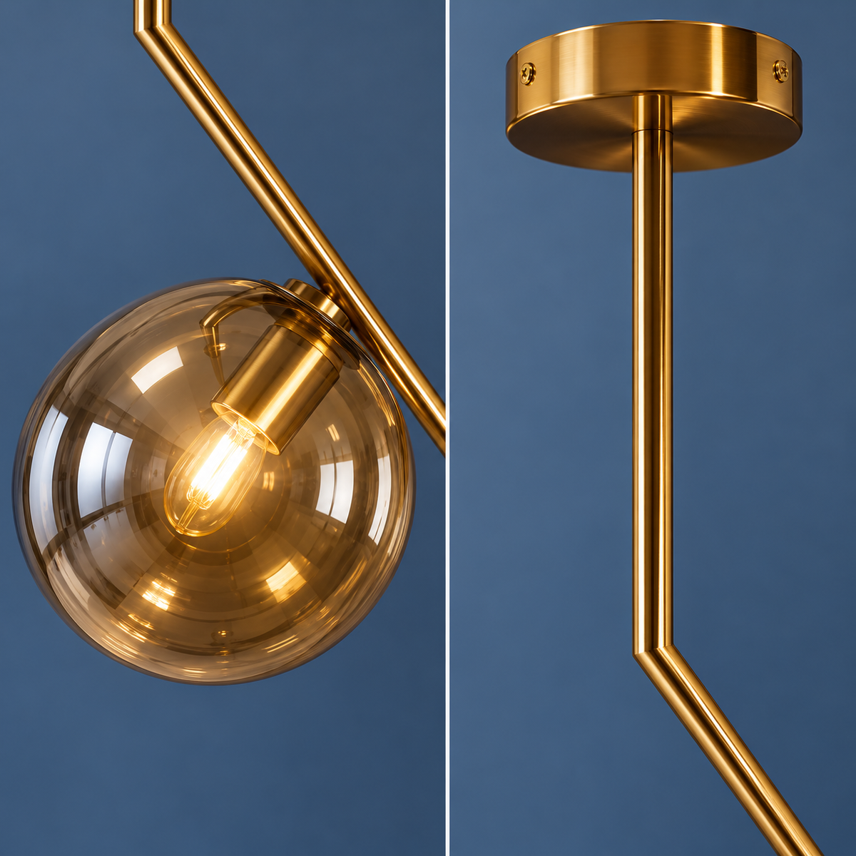 Lustra CRATO Gold Abajur Fumuriu 1xE14