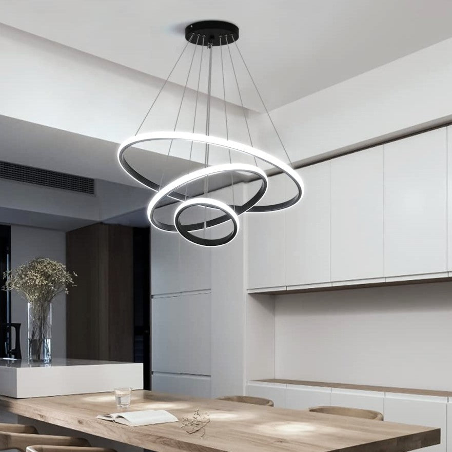 Lustra LED MAMBA Black 3 Segmente Echivalent 600W Telecomanda