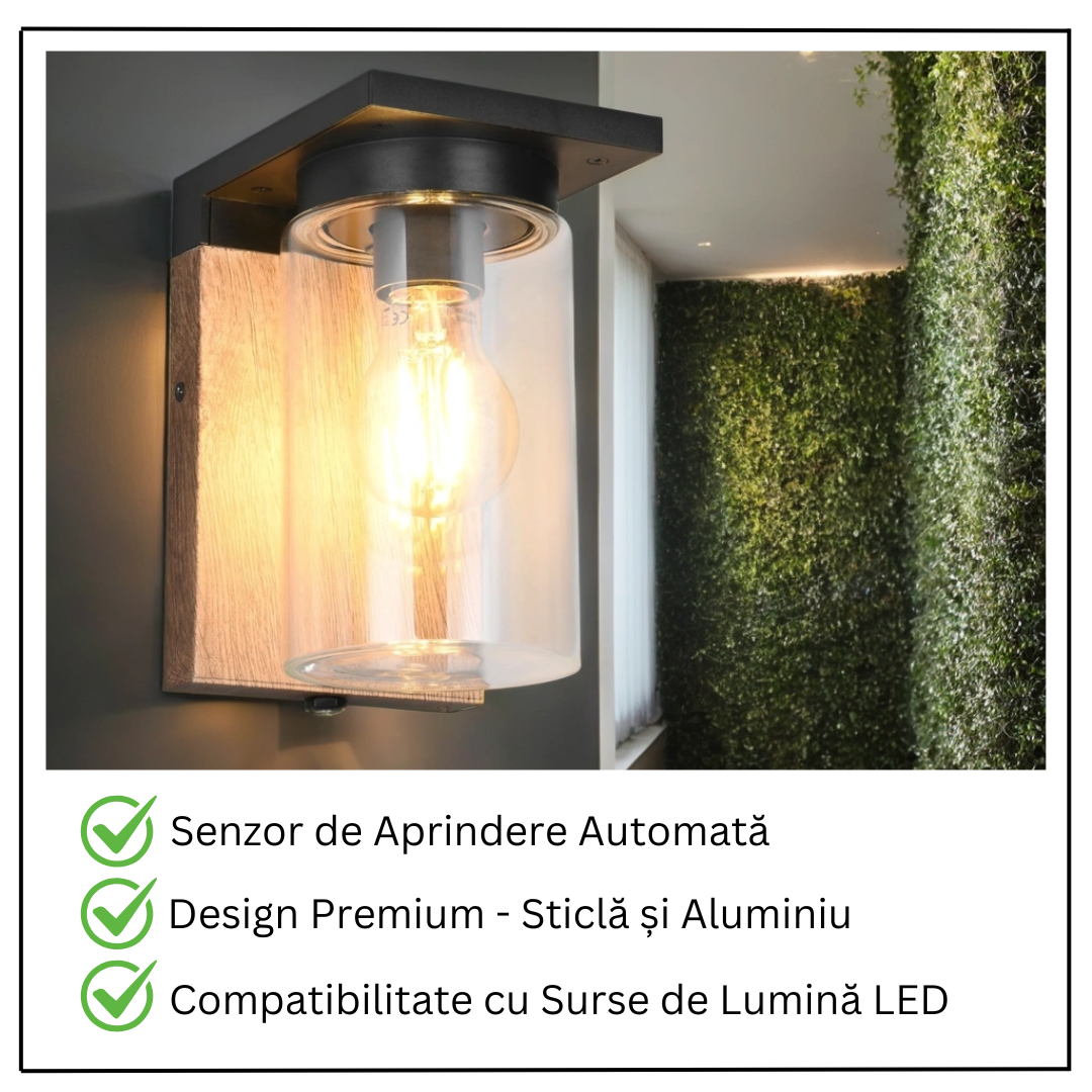 Aplica Exterior 1x27 ARDILA Finisaj Lemn