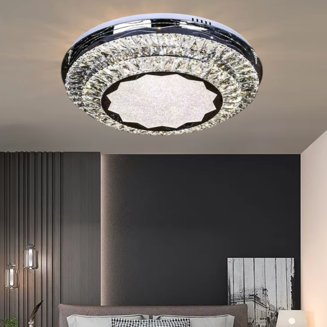 Lustra LED Cristal Silver Halo Echivalent 600W Telecomanda