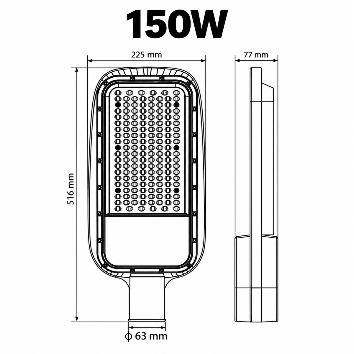 Lampa LED Iluminat Stradal Texas Anthracite 150W | 17600lm | 6400K | IP65