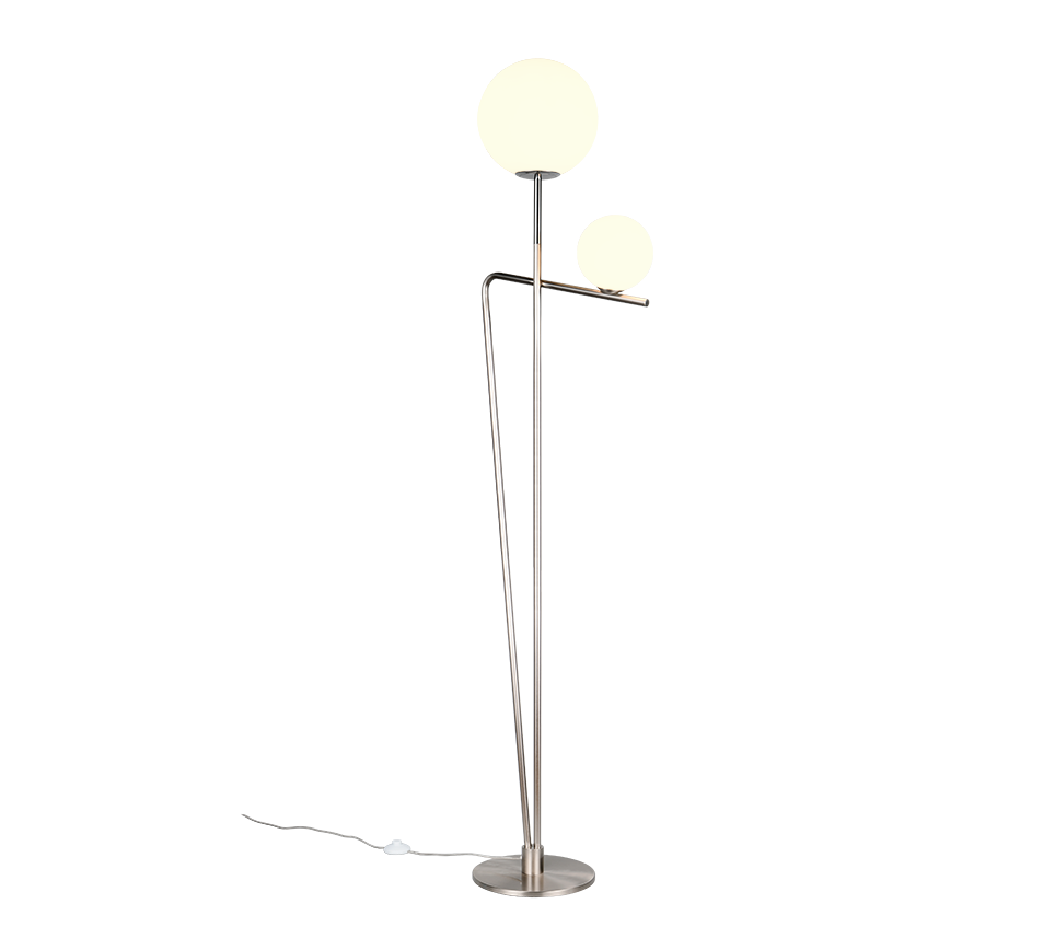 Lampadar Premium Flaming Silver 180CM | 1xE27 & 1xG9
