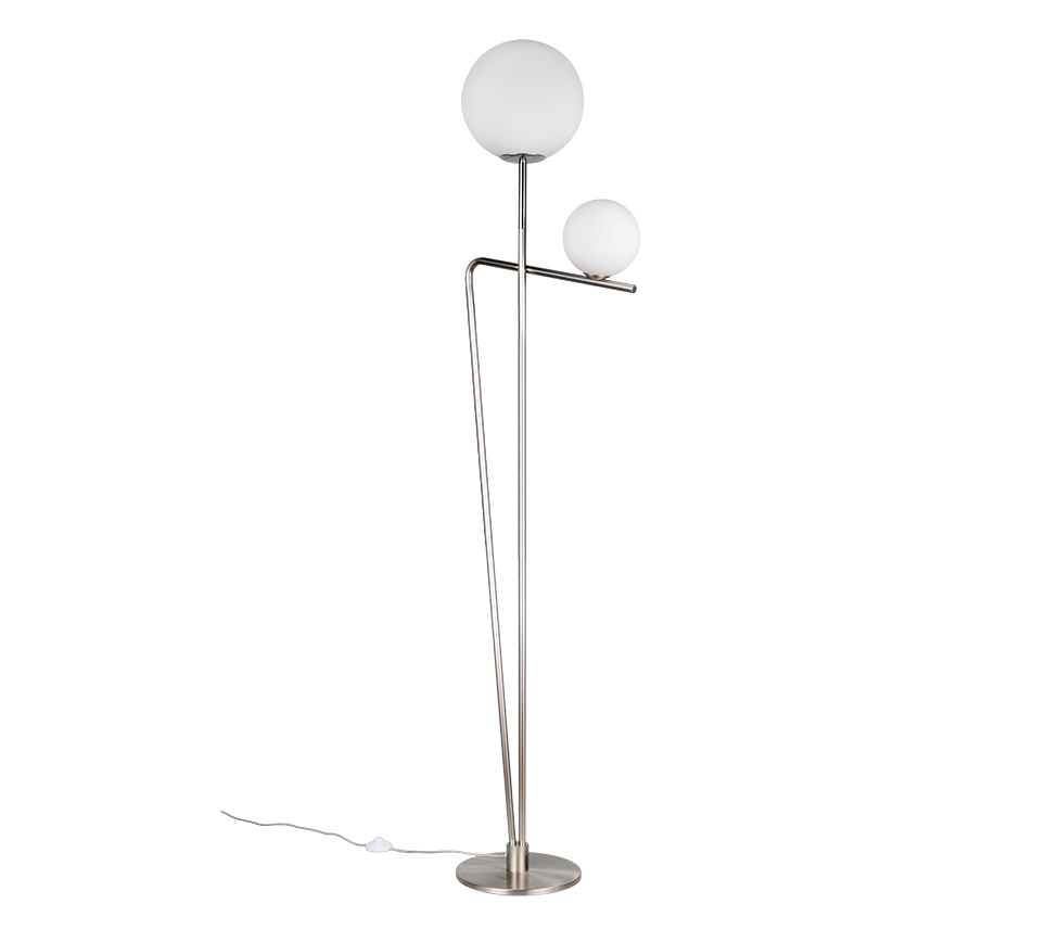 Lampadar Premium Flaming Silver 180CM | 1xE27 & 1xG9