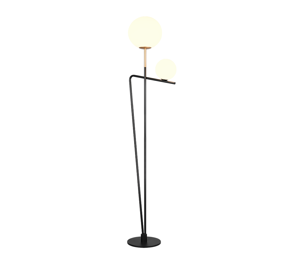 Lampadar Premium Flaming Black & Gold 180CM | 1xE27 & 1xG9
