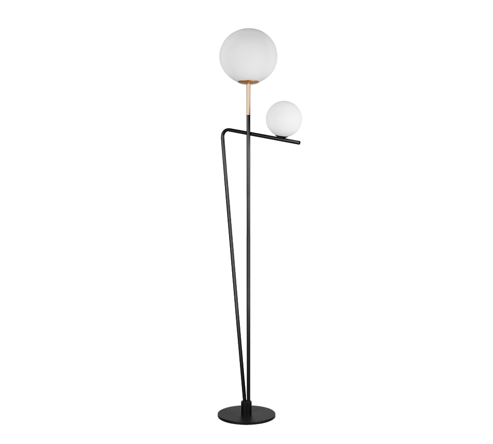 Lampadar Premium Flaming Black & Gold 180CM | 1xE27 & 1xG9