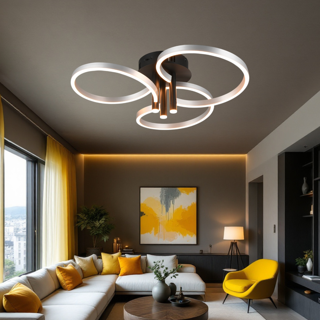 Lustra LED Luxury ShineShift Black+Silver Echivalent 500W