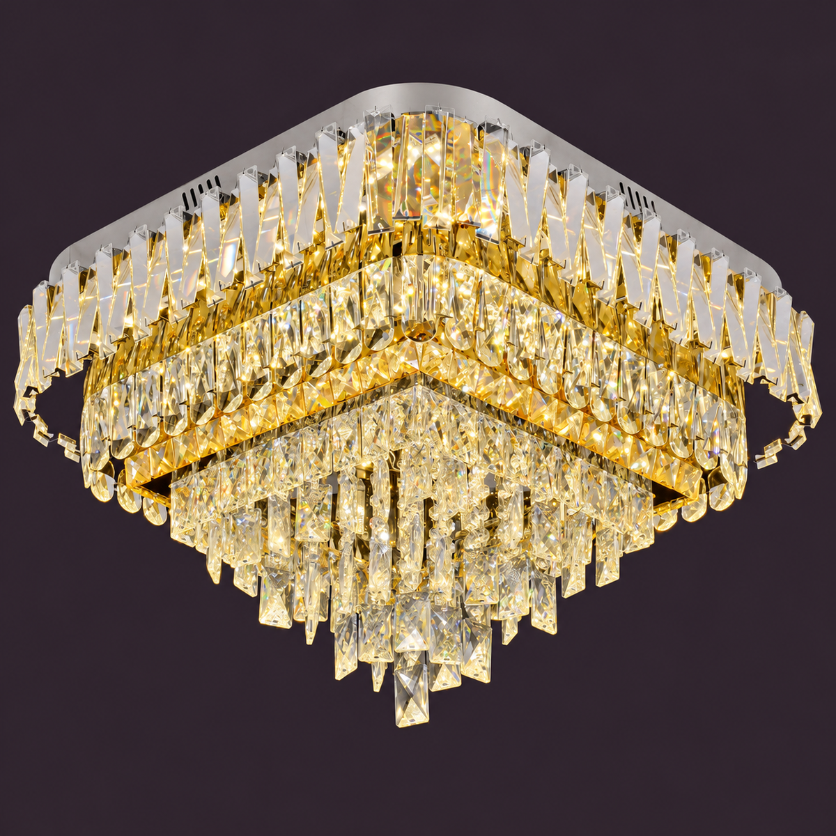 Lustra LED Cristal Aplicata Grand GLAMOUR Square Telecomanda