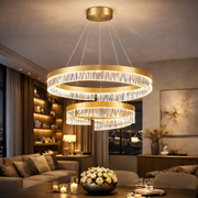 Lustra LED Mini KYZO Royal Gold 2 Segmente Echivalent 600W Telecomanda